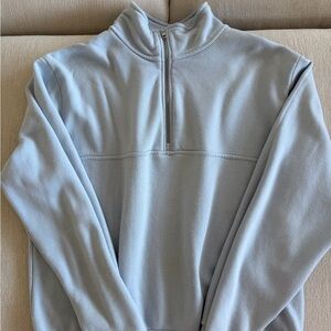 Light Blue 1/4 Zip Pullover Sweatshirt